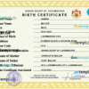 editable template, Luxembourg vital record birth certificate PSD template