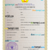 editable template, Madagascar birth certificate PSD template, completely editable