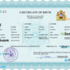 editable template, Malawi vital record birth certificate PSD template