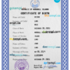 editable template, Marshall Islands vital record birth certificate PSD template, fully editable