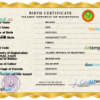 editable template, Mauritania birth certificate PSD template, completely editable