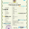 editable template, Namibia vital record birth certificate PSD template, fully editable
