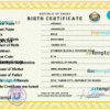 editable template, Nauru birth certificate PSD template, completely editable