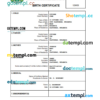 editable template, Bulgaria vital record birth certificate Word and PDF template, fully editable (Copy)
