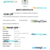 editable template, Burkina Faso birth certificate Word and PDF template, completely editable