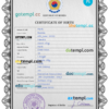 editable template, South Korea birth certificate PSD template, completely editable