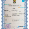 editable template, Tanzania birth certificate PSD template, completely editable
