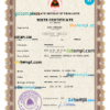 editable template, Timor-Leste vital record birth certificate PSD template