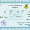 editable template, Tuvalu vital record birth certificate PSD template