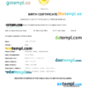 editable template, Bangladesh vital record birth certificate Word and PDF template, fully editable