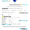 editable template, Bosnia and Herzegovina vital record birth certificate Word and PDF template, fully editable