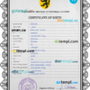 editable template, # trident universal birth certificate PSD template, fully editable