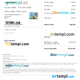 editable template, Albania Airbnb booking confirmation Word and PDF template