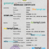 editable template, Antigua and Barbuda marriage certificate PSD template, completely editable
