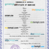 editable template, Australia marriage certificate PSD template, completely editable