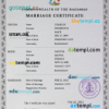 editable template, Bahamas marriage certificate PSD template, fully editable