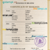 editable template, Belgium marriage certificate PSD template, completely editable