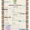 editable template, Belize marriage certificate PSD template, fully editable