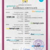 editable template, Benin marriage certificate PSD template, completely editable