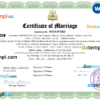 editable template, Cambodia marriage certificate Word and PDF template, fully editable