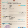 editable template, Cameroon marriage certificate PSD template, completely editable