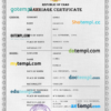 editable template, Chad marriage certificate PSD template, fully editable