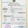 editable template, Costa Rica marriage certificate PSD template, fully editable