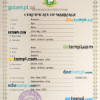 editable template, Côte d'Ivoire marriage certificate PSD template, completely editable