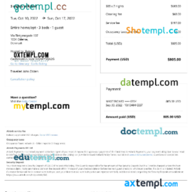 editable template, Denmark Airbnb booking confirmation Word and PDF template