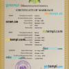editable template, Dominica marriage certificate PSD template, completely editable
