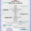 editable template, Dominican Republic marriage certificate PSD template, fully editable