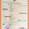 editable template, Ecuador marriage certificate PSD template, completely editable