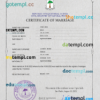editable template, Equatorial Guinea marriage certificate PSD template, fully editable