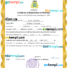 editable template, Estonia marriage certificate Word and PDF template, fully editable