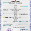 editable template, Finland marriage certificate PSD template, fully editable