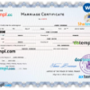 editable template, France marriage certificate Word and PDF template, completely editable