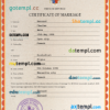 editable template, France marriage certificate PSD template, completely editable