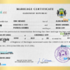 editable template, Gabon marriage certificate PSD template, fully editable