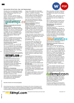 editable template, Germany HypoVereins bank statement, Word and PDF template, 3 pages