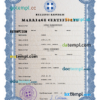 editable template, Greece marriage certificate PSD template, completely editable