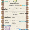 editable template, Guatemala marriage certificate PSD template, completely editable