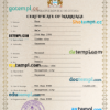 editable template, Guyana marriage certificate PSD template, fully editable
