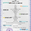 editable template, India marriage certificate PSD template, fully editable