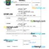 editable template, Israel vital record birth certificate Word and PDF template, completely editable