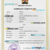 editable template, Kenya marriage certificate PSD template, completely editable