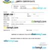 editable template, Kiribati birth certificate Word and PDF template, completely editable