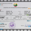 editable template, Laos marriage certificate PSD template, completely editable