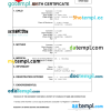 editable template, Lebanon vital record birth certificate Word and PDF template, completely editable