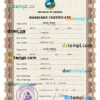 editable template, Liberia marriage certificate PSD template, completely editable