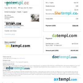 editable template, Lithuania Airbnb booking confirmation Word and PDF template